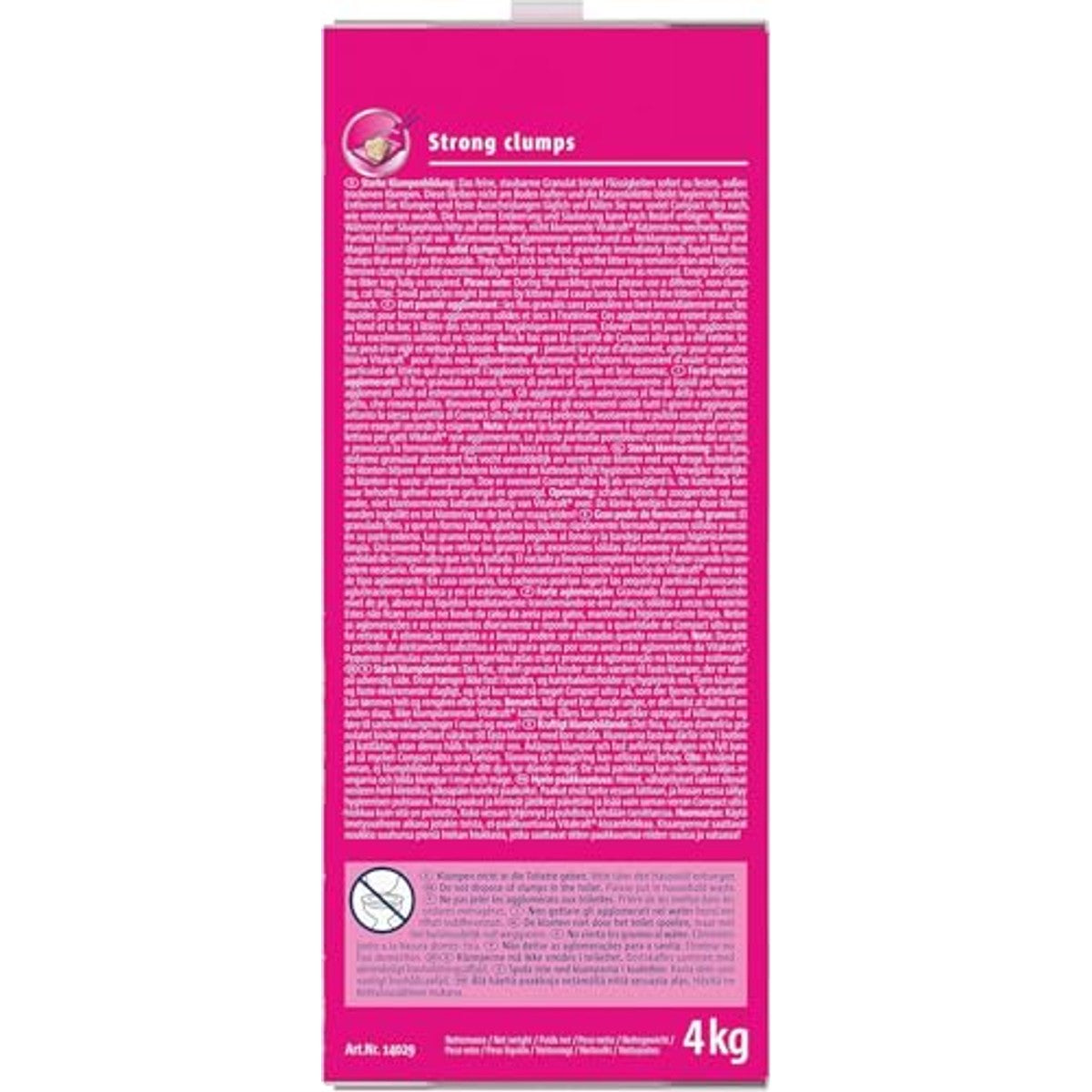 Vitakraft Compact Ultra Kattenbakvulling, Klonterend Strooisel 4 x 4 kg - 3-pack