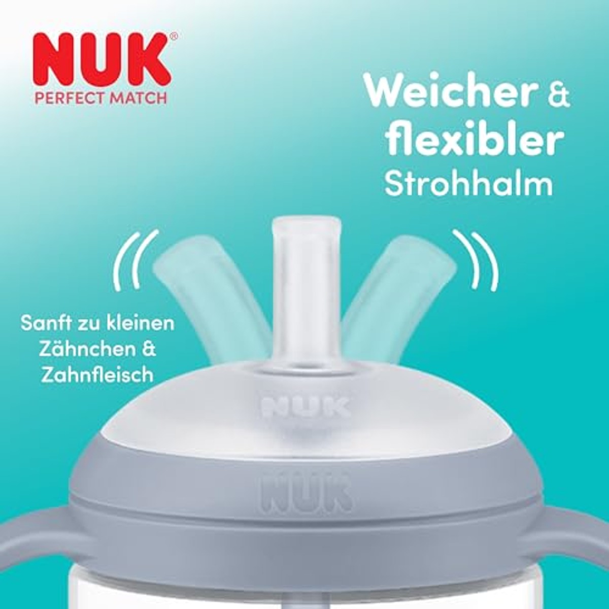 NUK Perfect Match Drinkfles met rietje blauw 260 ml – NUK