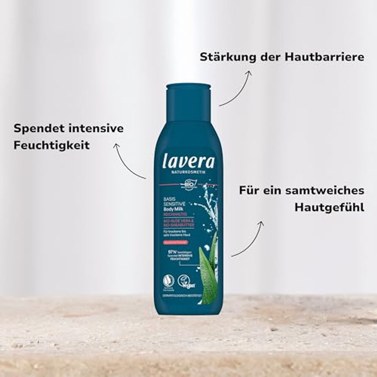 lavera Basis Sensitiv Body Milk Rijk 6 x 250 ml - Voordeelverpakking