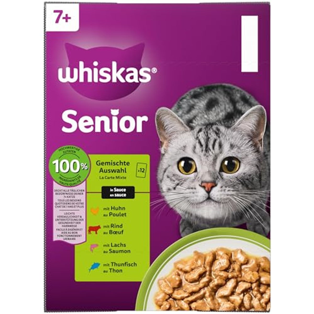 Whiskas Senior 7+ natvoer kattenvoer gemengde keuze 48 x 85 g - 3-pack