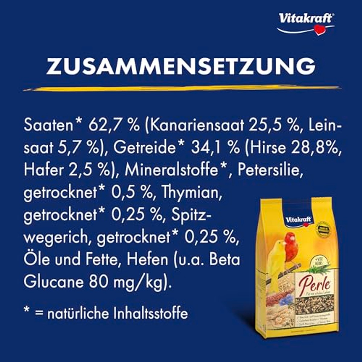 Vitakraft Kanarien Perle vogelvoer kanaries 1 x 1 kg - 6-pack – foto 4