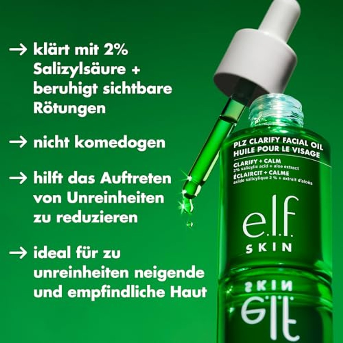 e.l.f. Skin Clarify Gezichtsolie met salicylzuur 30 ml - 3 stuks
