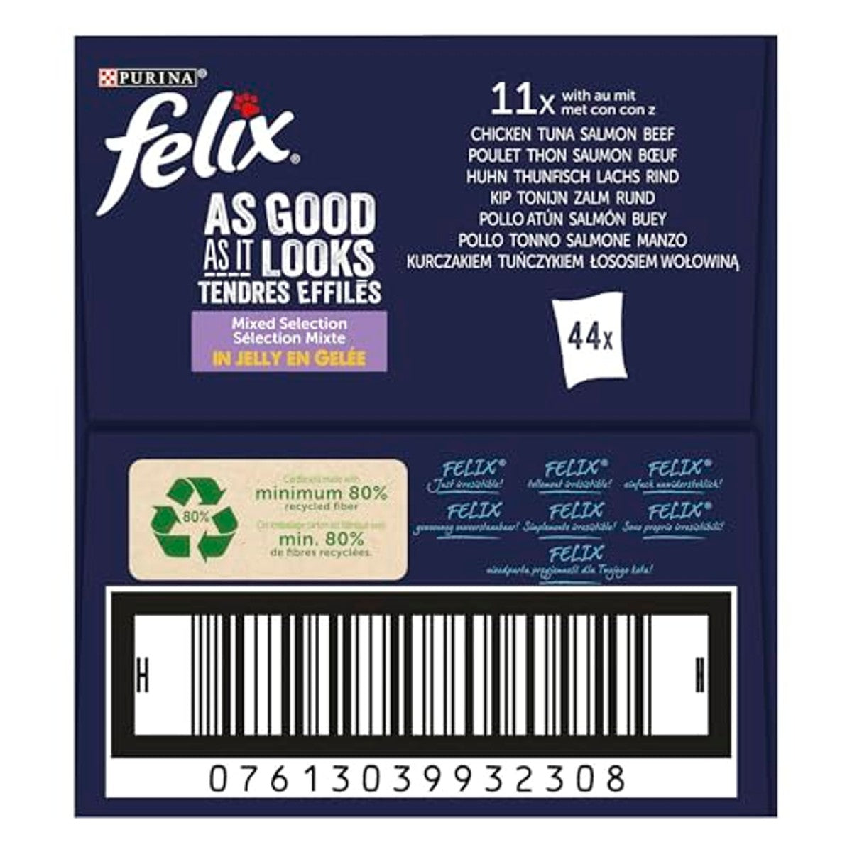 Felix Purina Fantastic natvoer voor katten 44 zakjes à 85 g – Felix