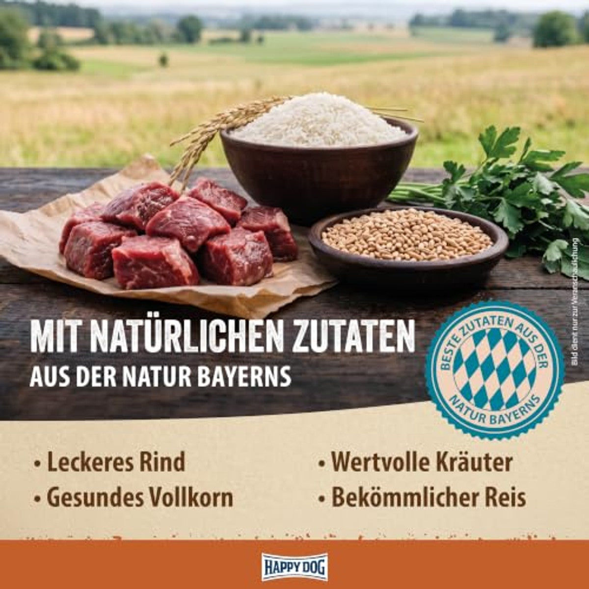 Happy Dog NaturCroq 60519 - Rundvlees & rijst - droogvoer met inheemse kruiden voor volwassen honden - inhoud 4 kg – Happy Dog