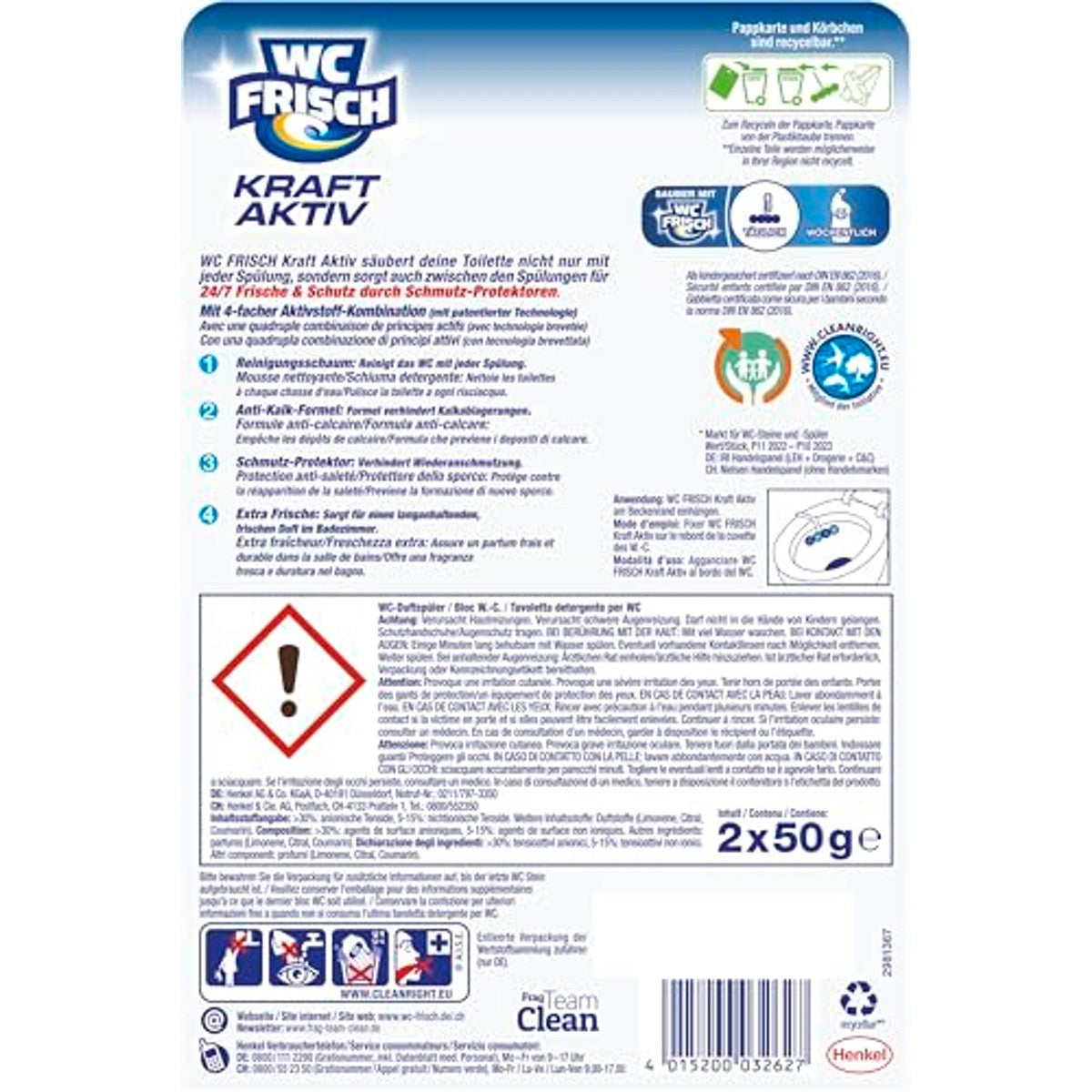WC-Frisch Kraft Actief geurspoeler frisse bries 2 x 50 g – WC-Frisch