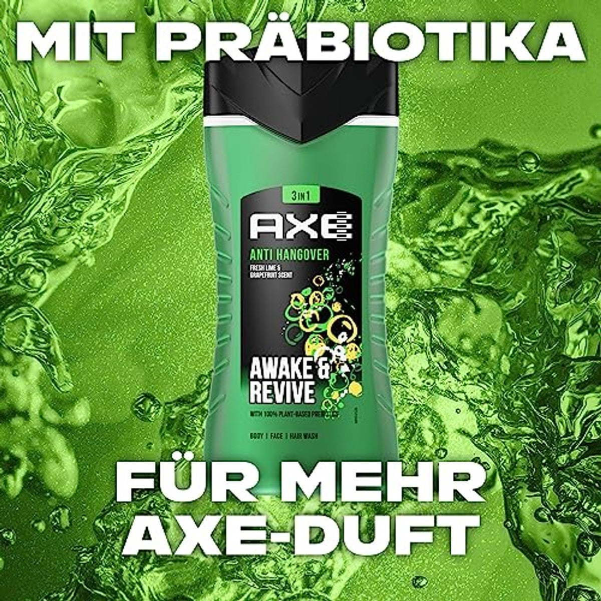 Axe 3-in-1 douchegel & shampoo Anti-Hangover 3 x 250 ml - Voordeelverpakking