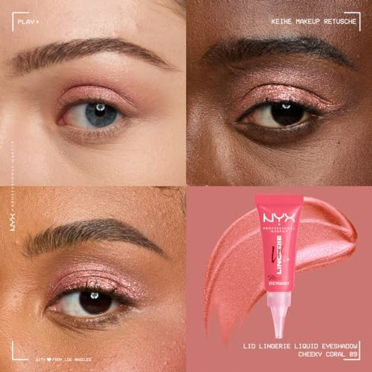 Lid Lingerie Cream Eye Pigment, bis zu 24 Stunden Halt, Cheeky Coral 09 – NYX PROFESSIONAL MAKEUP