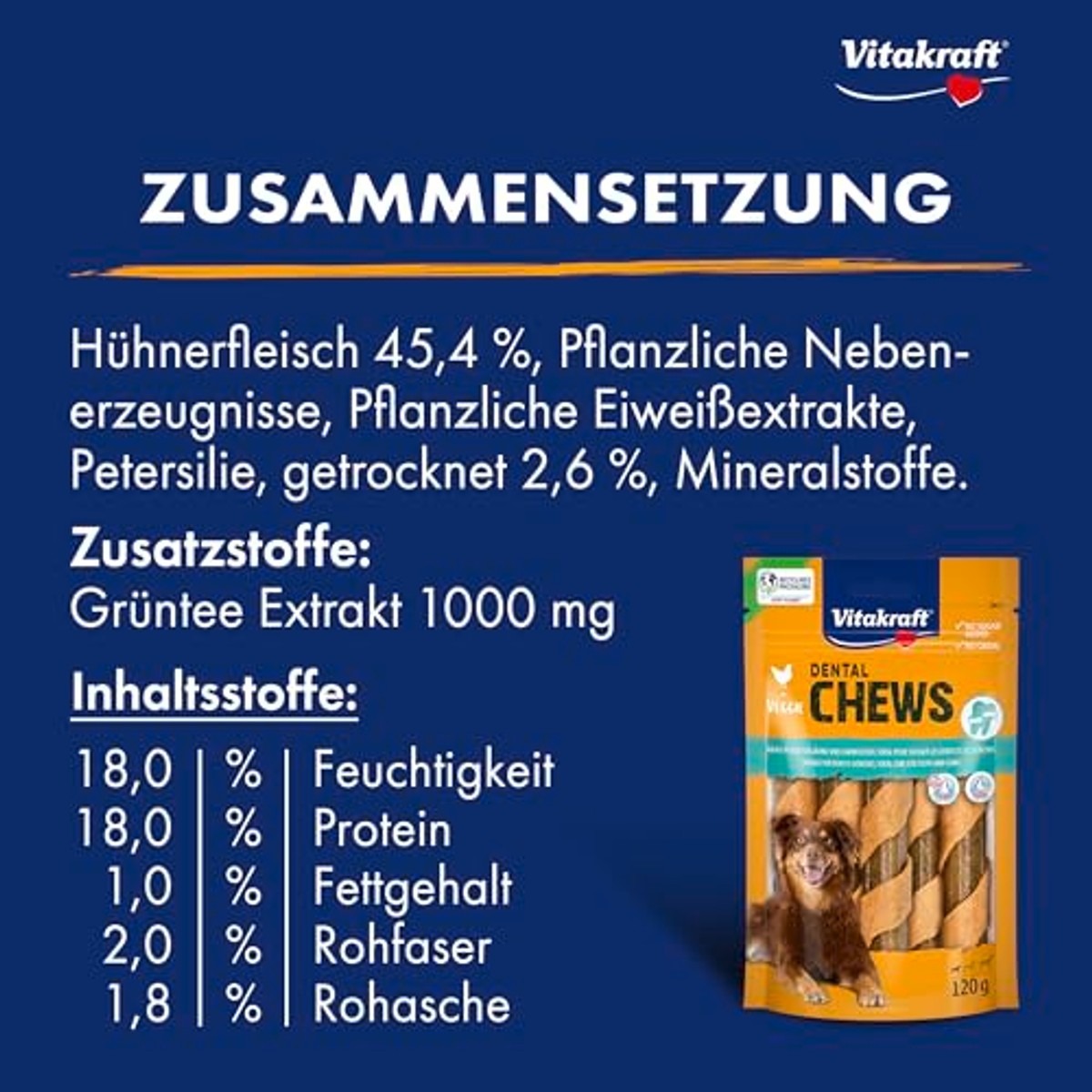 Vitakraft Dental Chews hondensnack kip 1 x 120 g - 6-pack