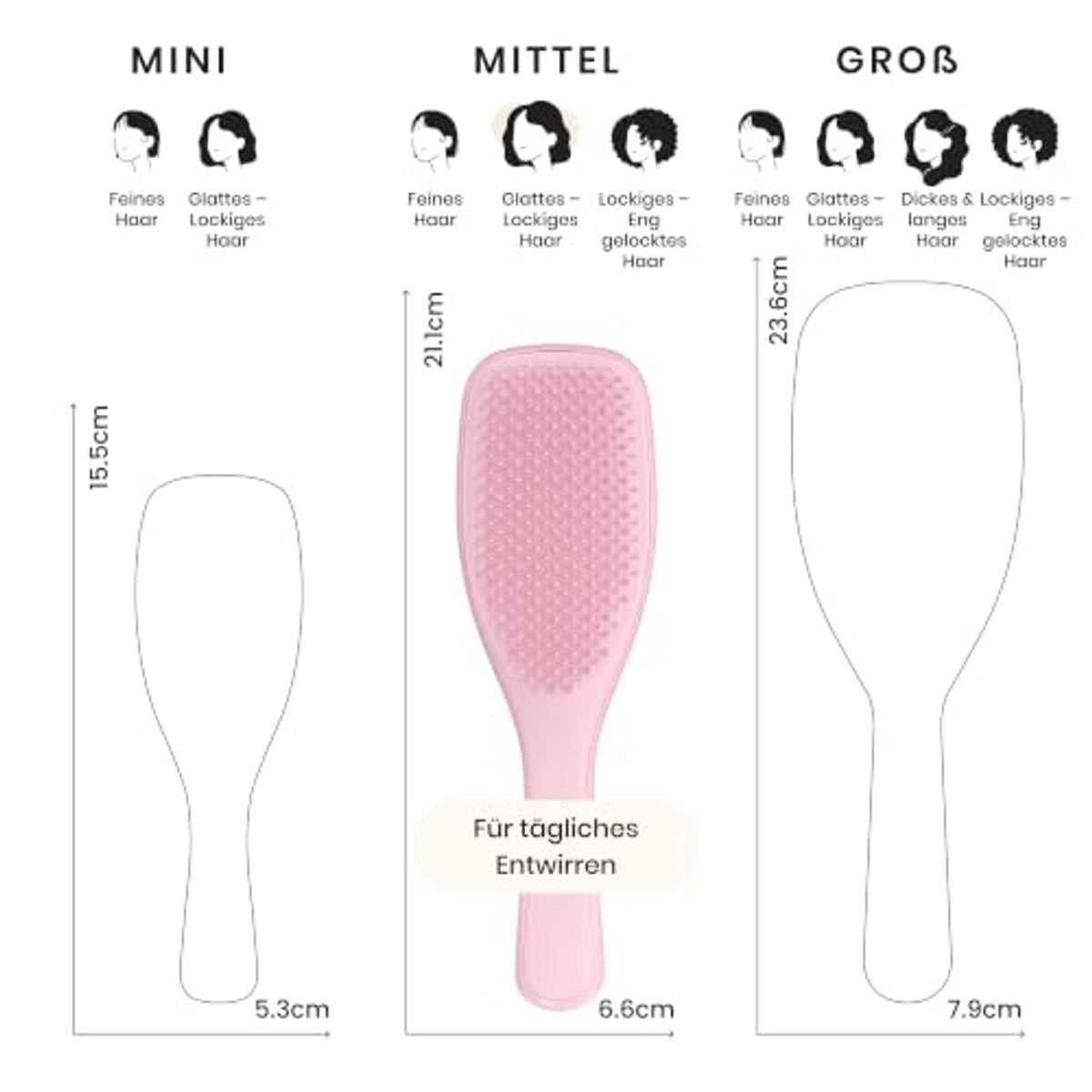 Tangle Teezer Wet Detangler Haarborstel met Buigzame Borstelharen - 6-pack