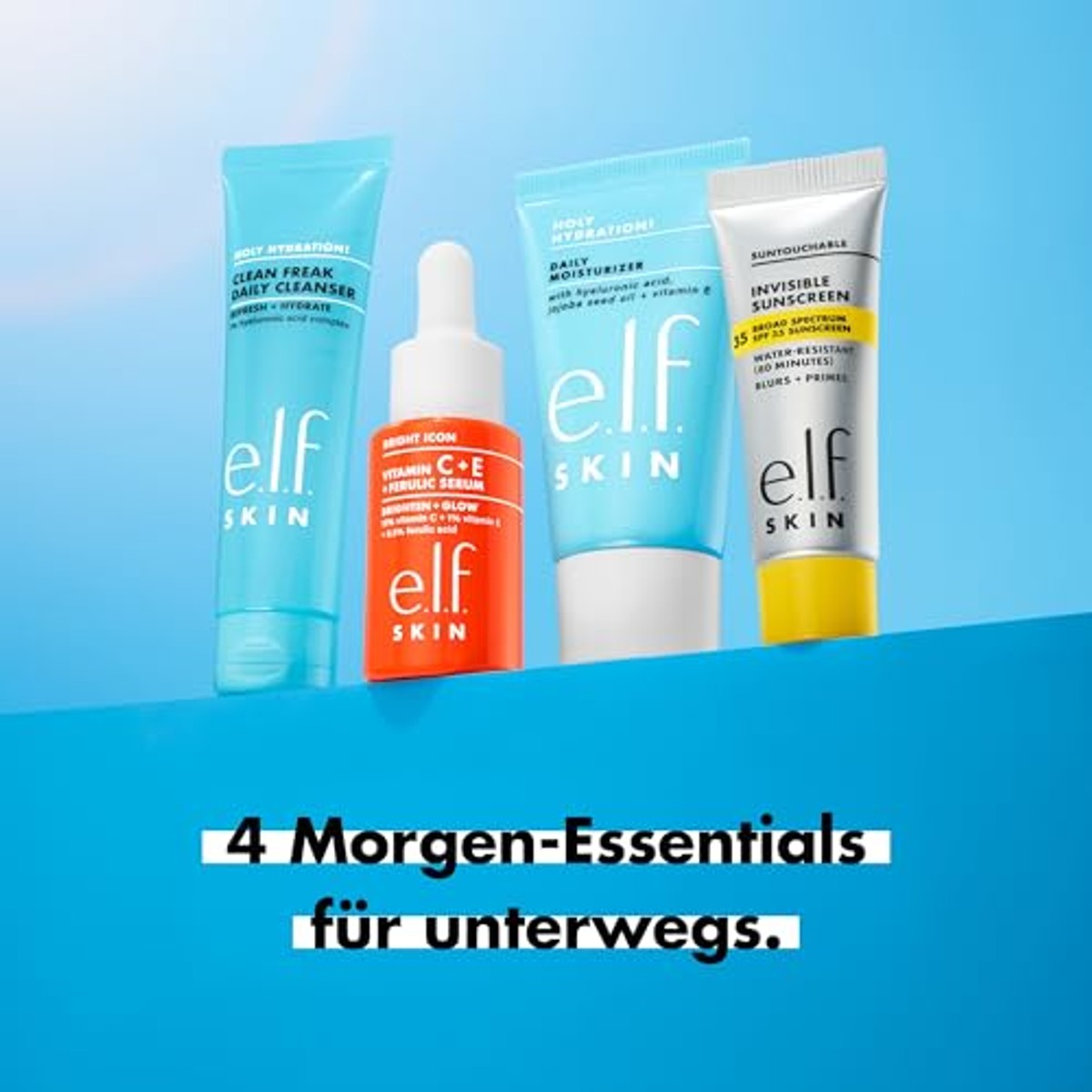 e.l.f. Skin Wake the e.l.f. Up Skincare Kit – 4 mini's, 6 stuks