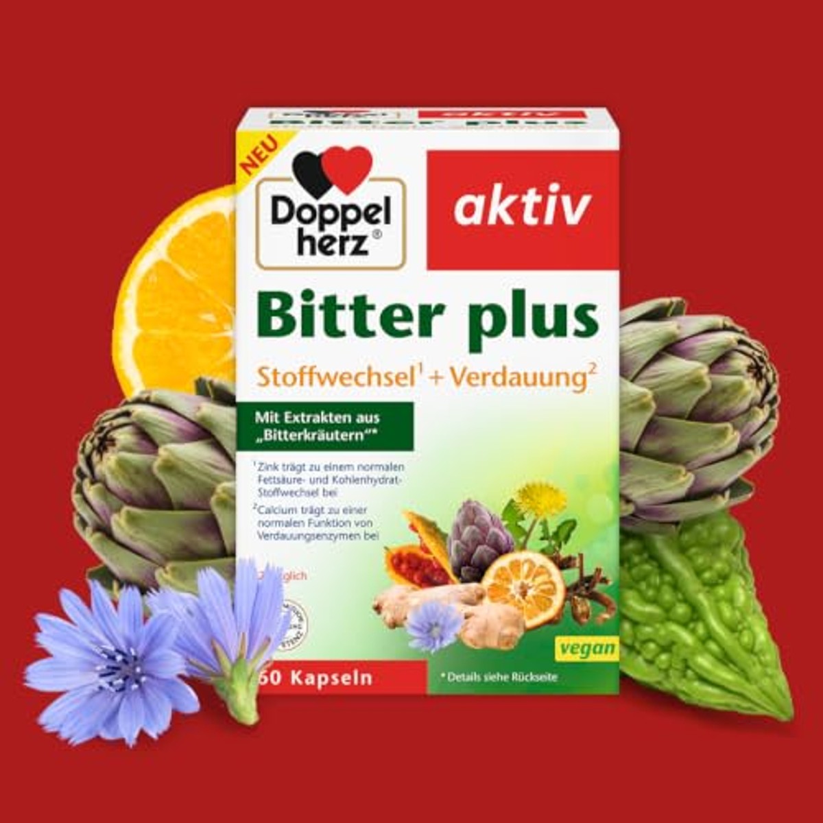 Doppelherz Bitter Plus Voedingssupplement 60 Capsules - 3-pack