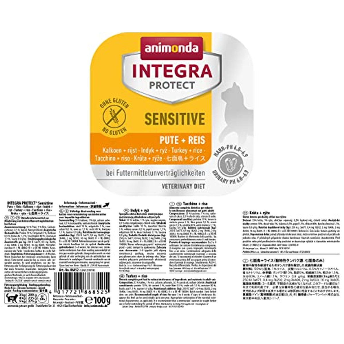 animonda Integra Protect dieet kattenvoer kalkoen + aardappel 16 x 100 g - 3-pack