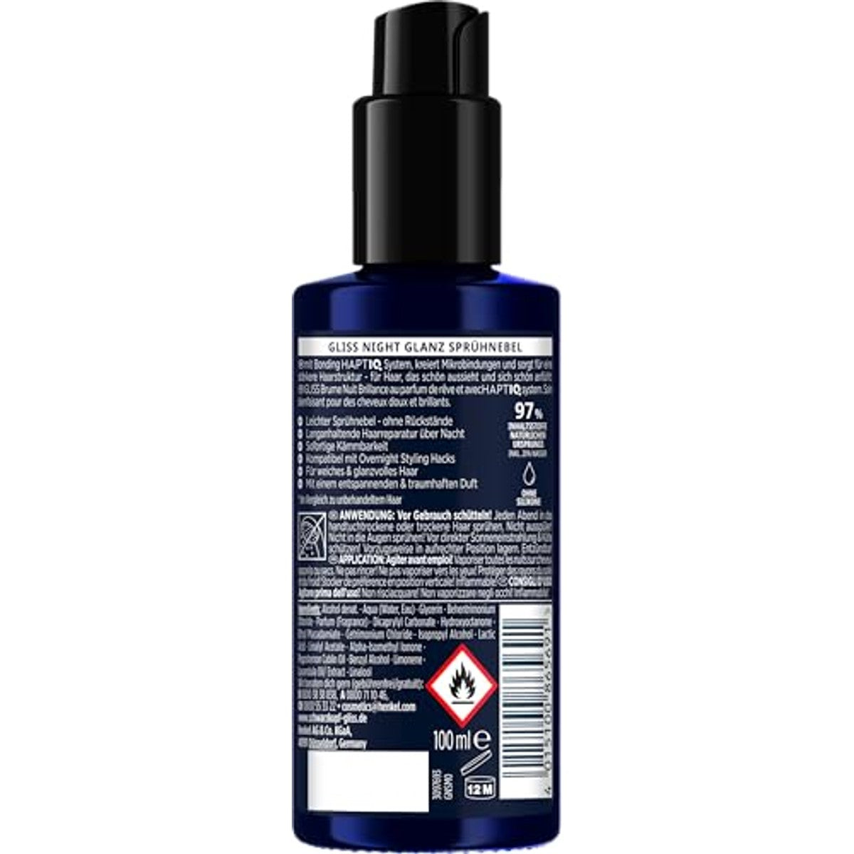 Gliss Kur Night Glans-spray 6 x 100 ml - Voordeelverpakking
