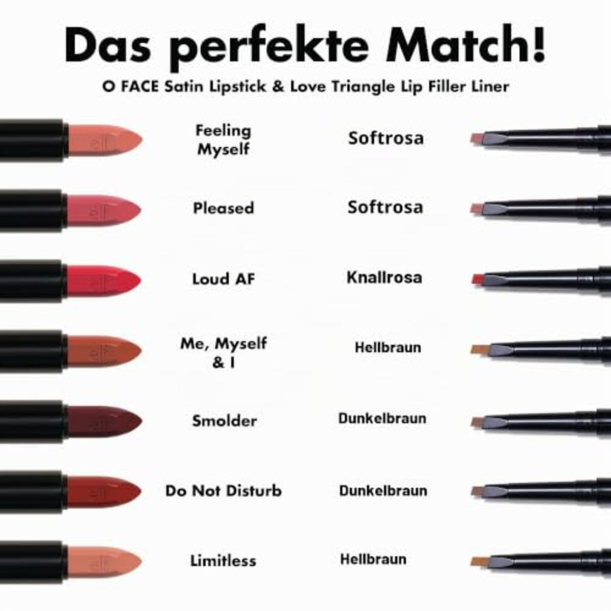 e.l.f. O Face Satin Lipstick Dirty Talk 3,8 g - 3 stuks