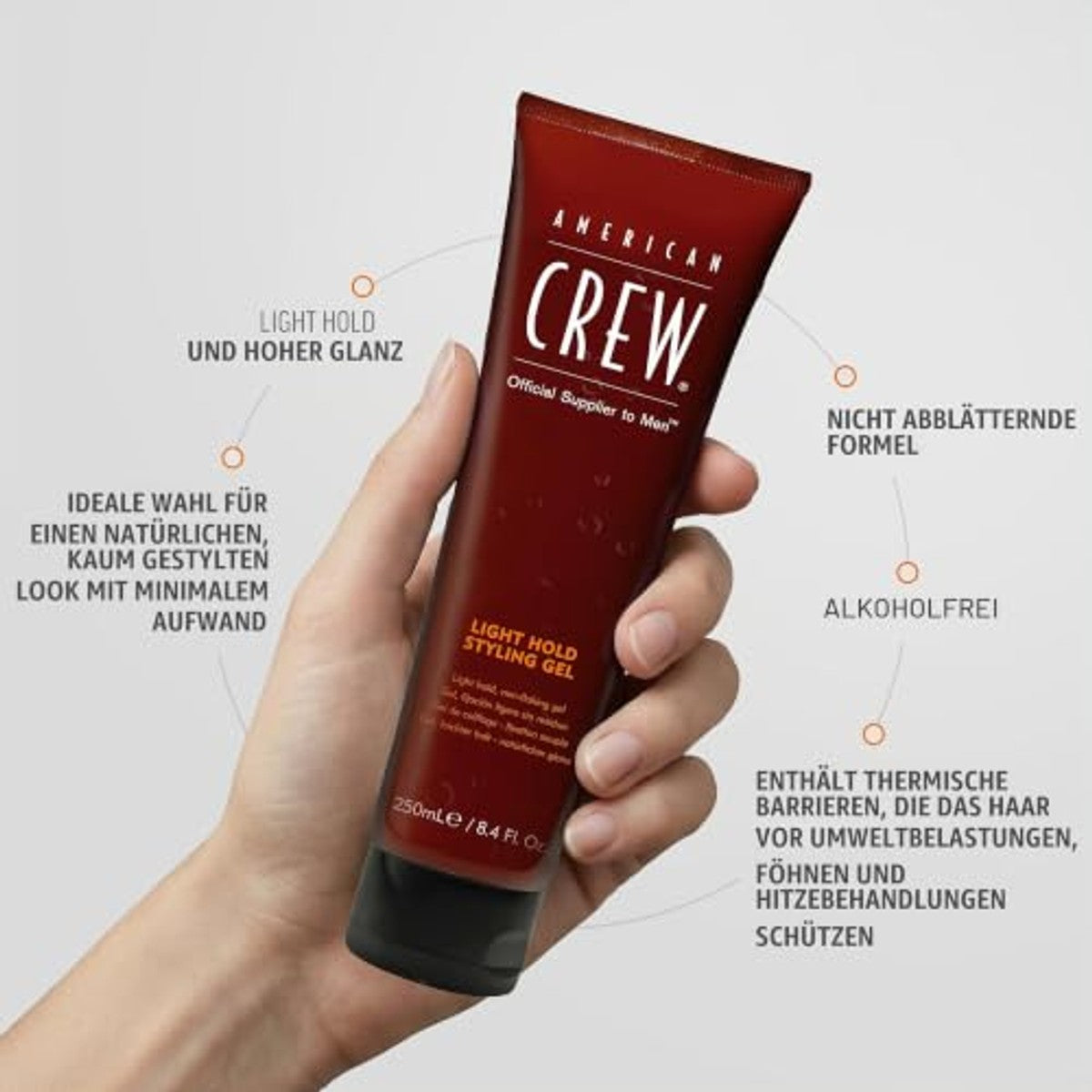 American Crew Light Hold Gel Stylinggel met Hittebescherming 250 ml - 6-pack – foto 4