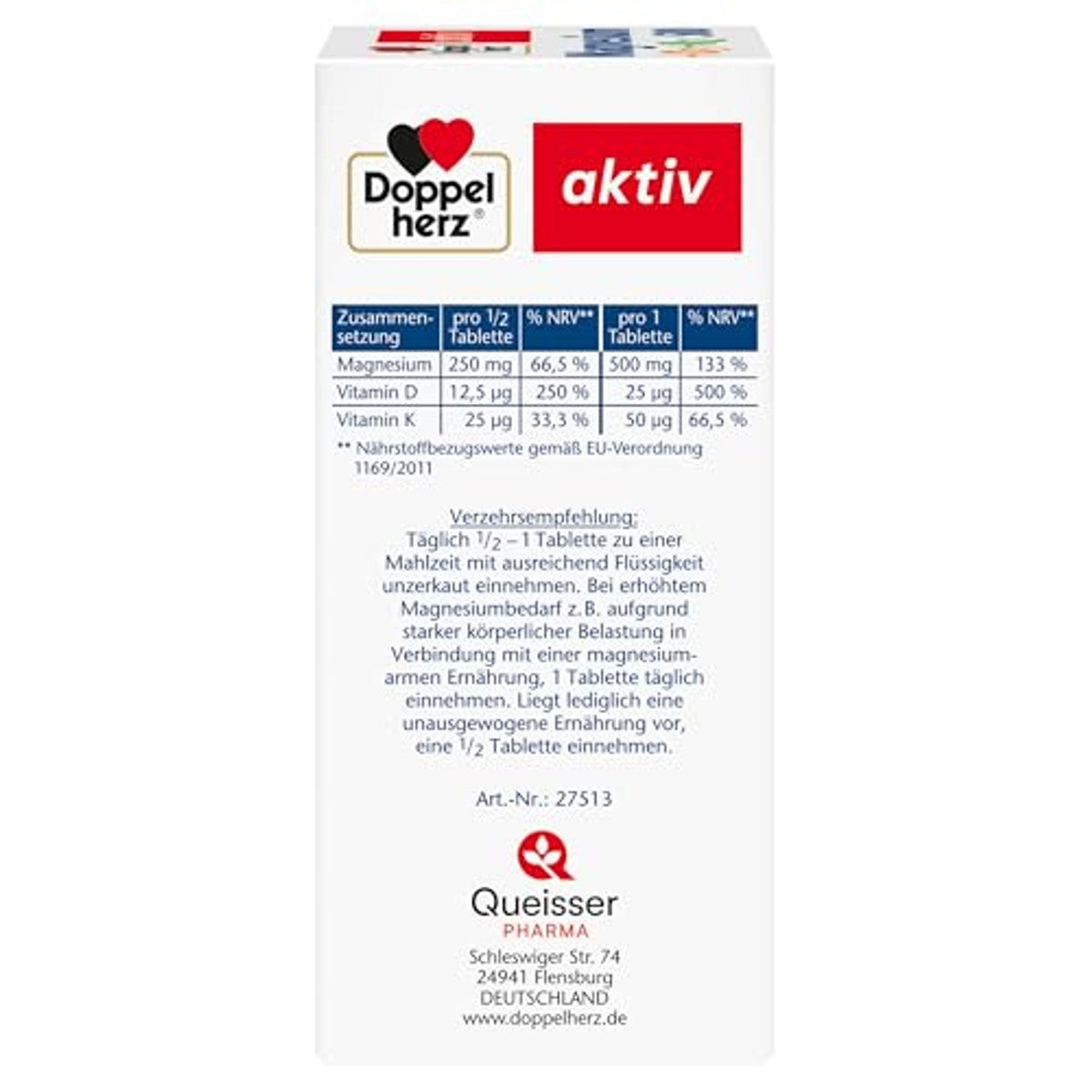 Doppelherz Magnesium 500 + D3 + K2 60 tabletten - 6-pack