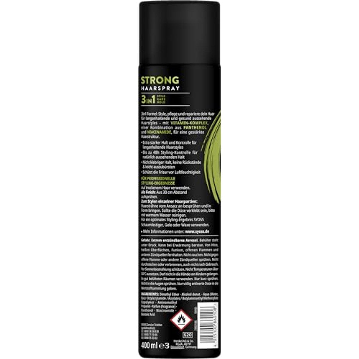Syoss Haarspray Strong houdgraad 4 6 x 400 ml - Voordeelverpakking
