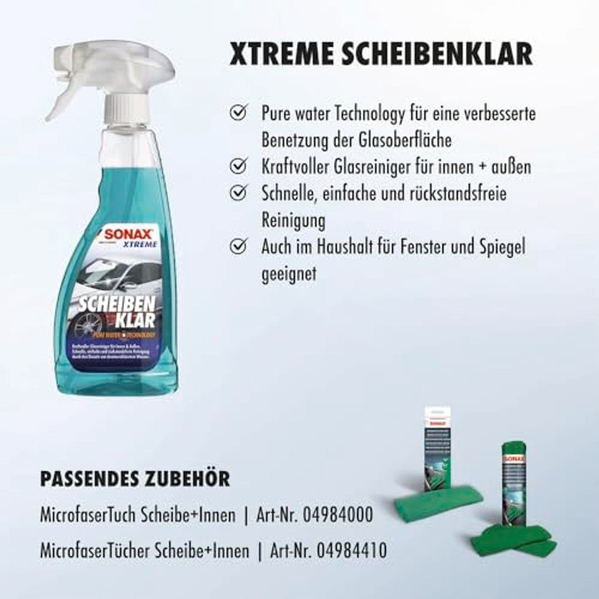 SONAX XTREME ScheibenKlar - Pure Water Technology 6 x 500 ml - Voordeelverpakking