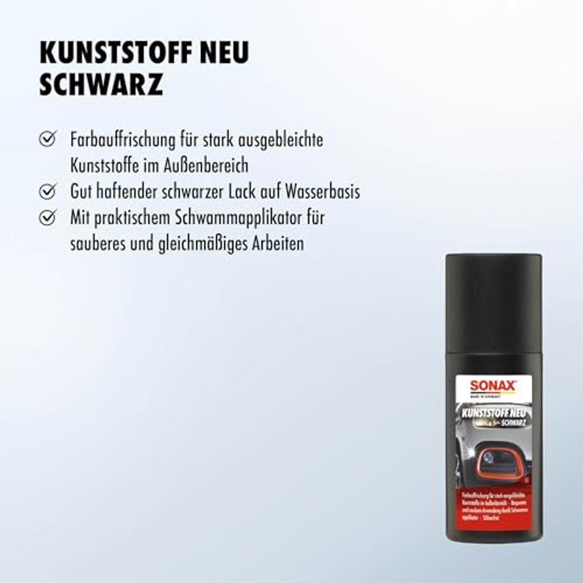 SONAX kunststof, zwart 3 x 100 ml - Voordeelverpakking