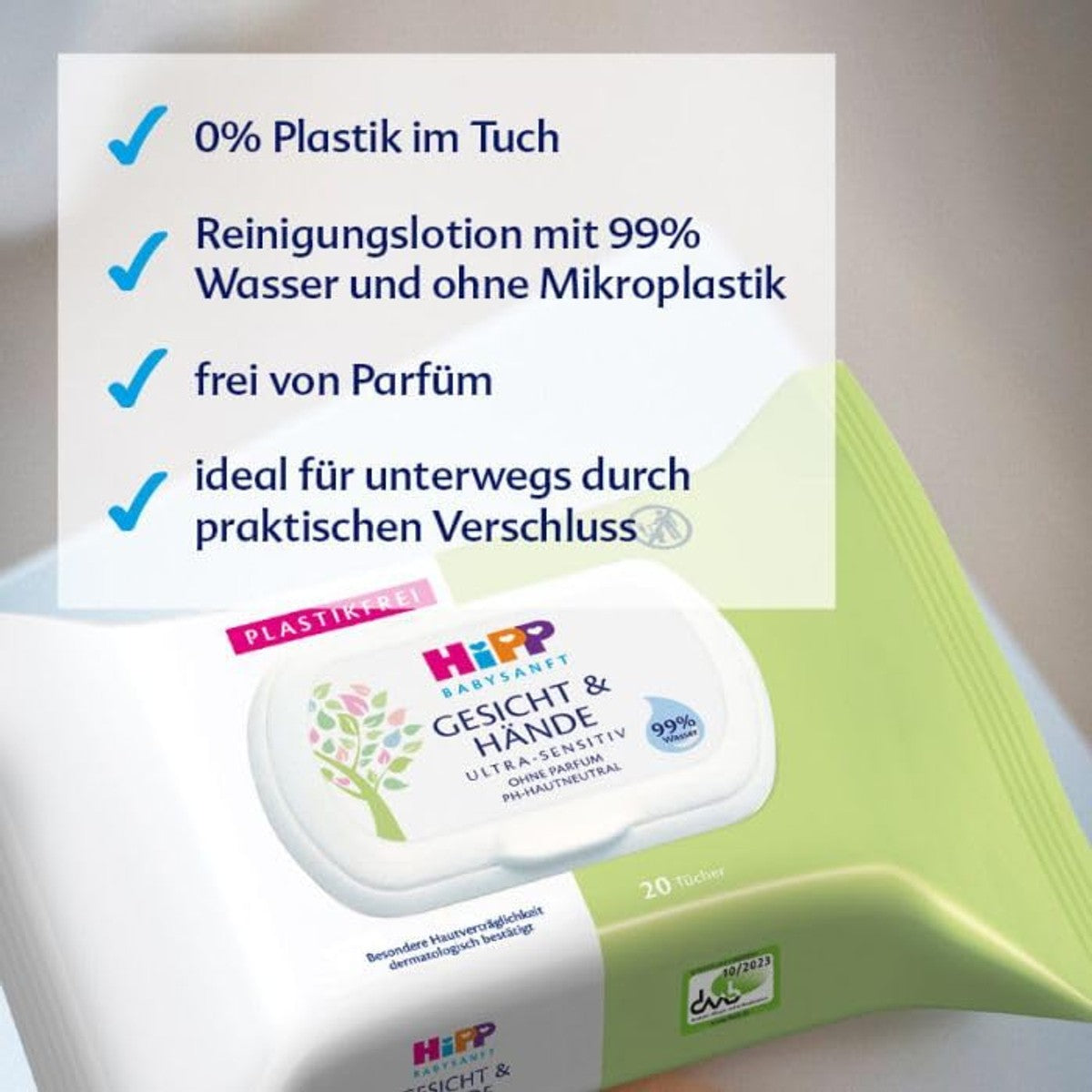 Hipp Babysanft Babyzachte doekjes gezicht en handen 12 x 20 stuks – foto 4