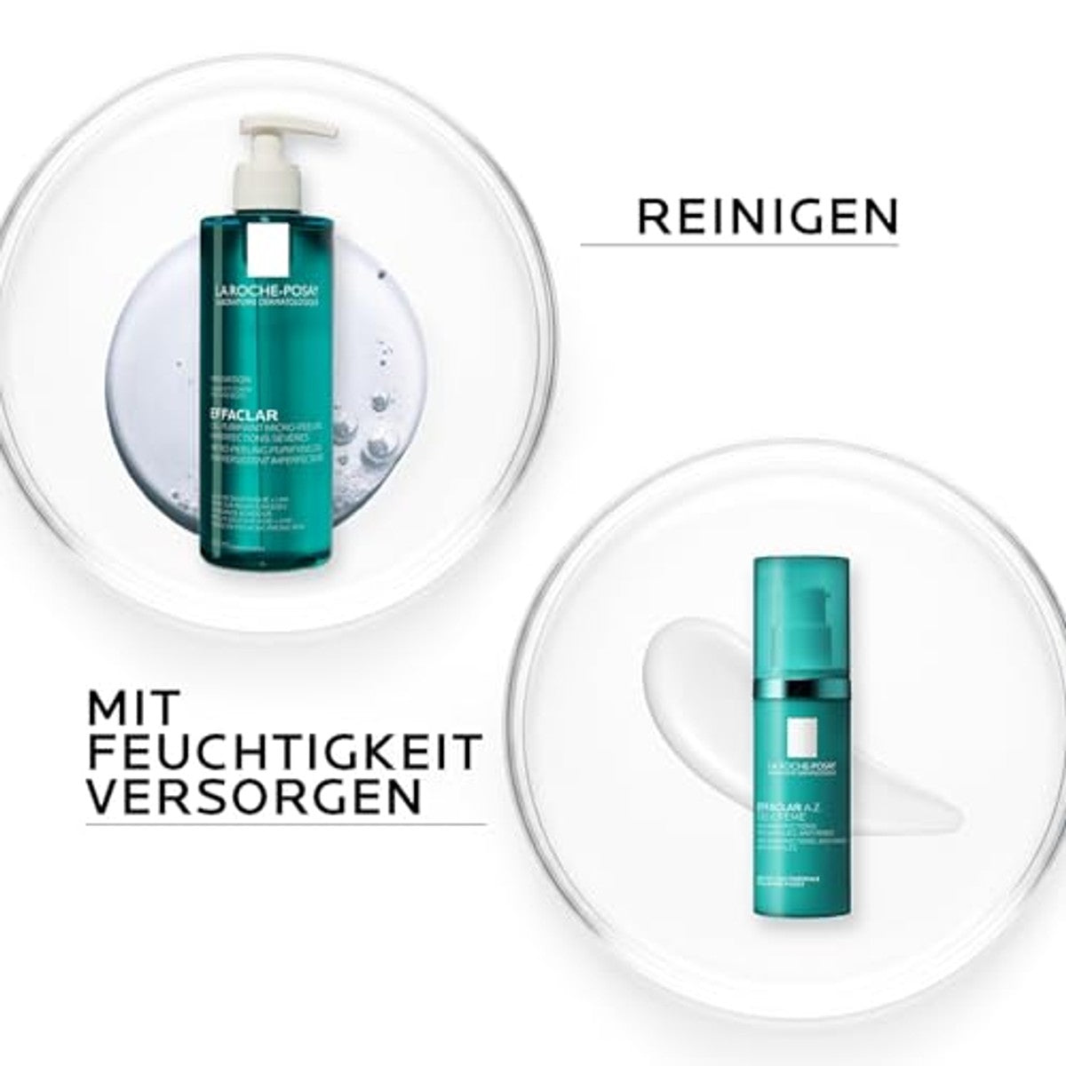 La Roche-Posay Effaclar Set Reinigingsgel & A.Z. Gel Crème 400 ml - 6-pack