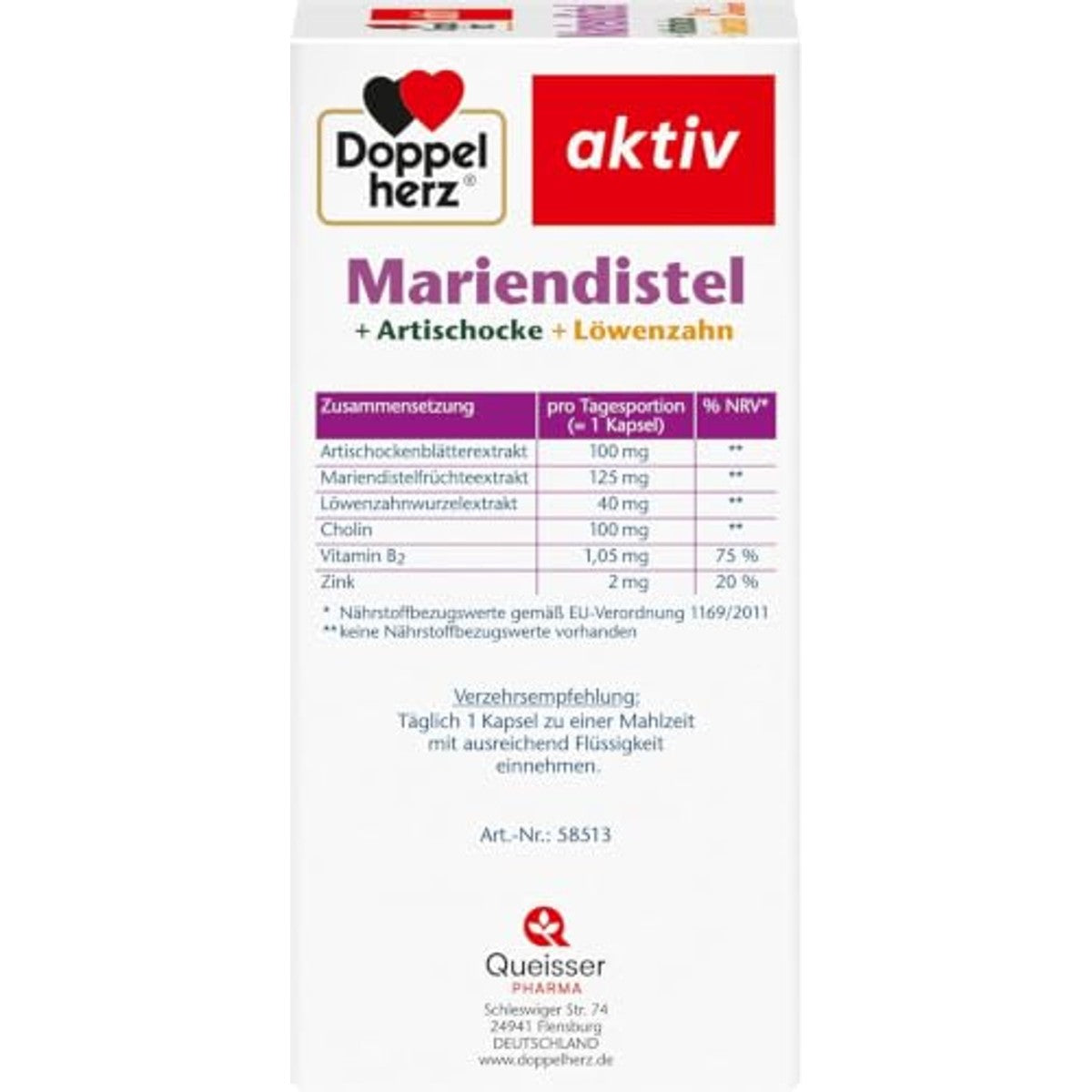 Doppelherz Mariadistel + Artisjok + Paardenbloem 120 Capsules - 6-pack