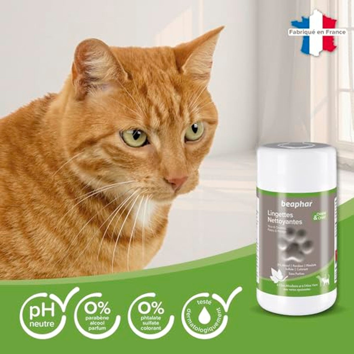 Beaphar Reinigingsdoekjes voor honden en katten (poten, vacht, ogen, oren), 100 stuks – beaphar