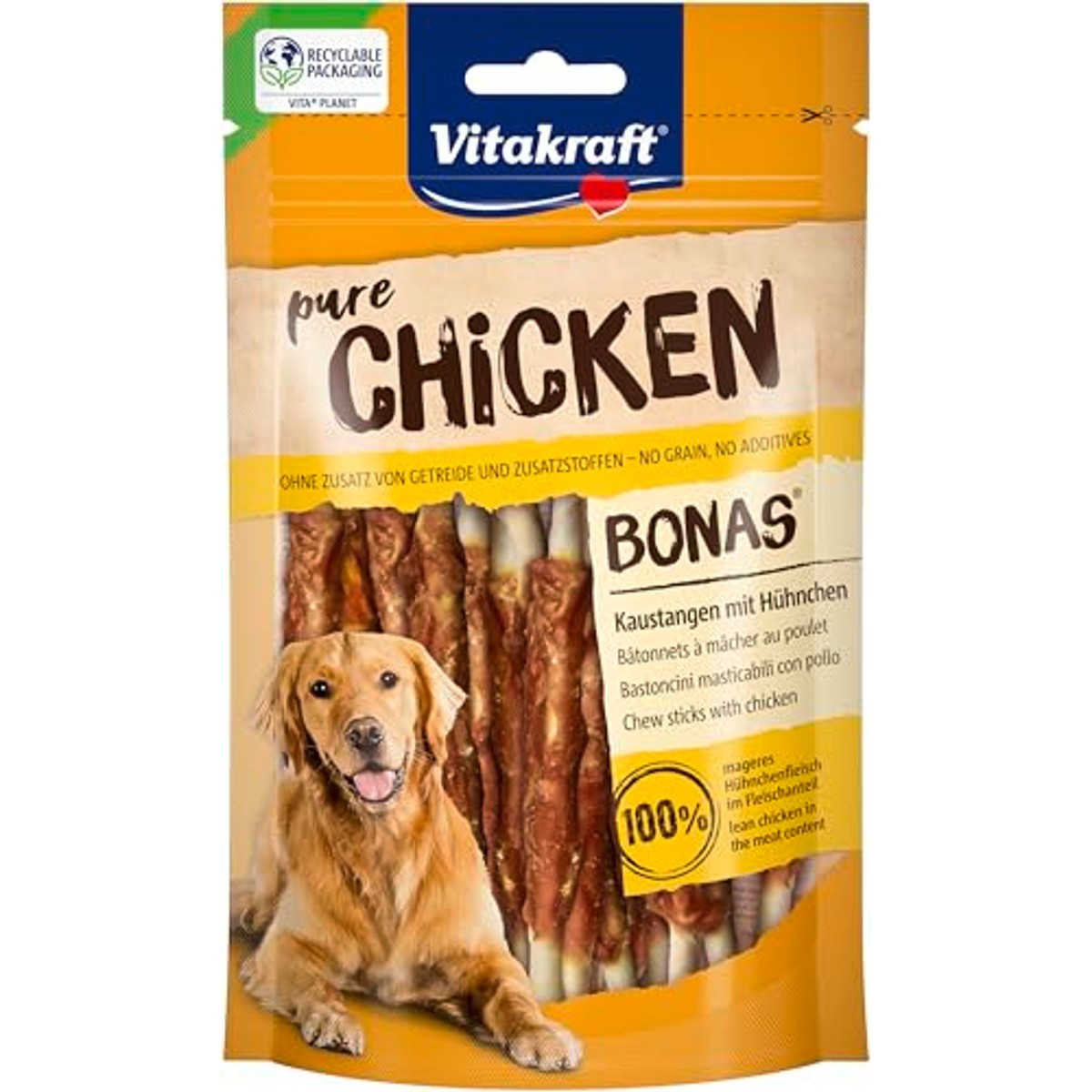 Vitakraft Pure Chicken Bonas hondensnack kip 13 x 80 g - 3-pack