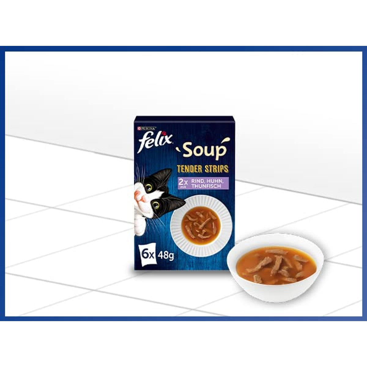 Felix Soup Tender Strips Gemengde Variëteit 6 x 48 stuks - Voordeelverpakking