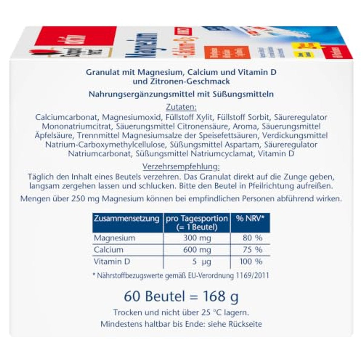 Doppelherz Magnesium + Calcium + D3 Direct Citroensmaak 60 Porties - 6-pack