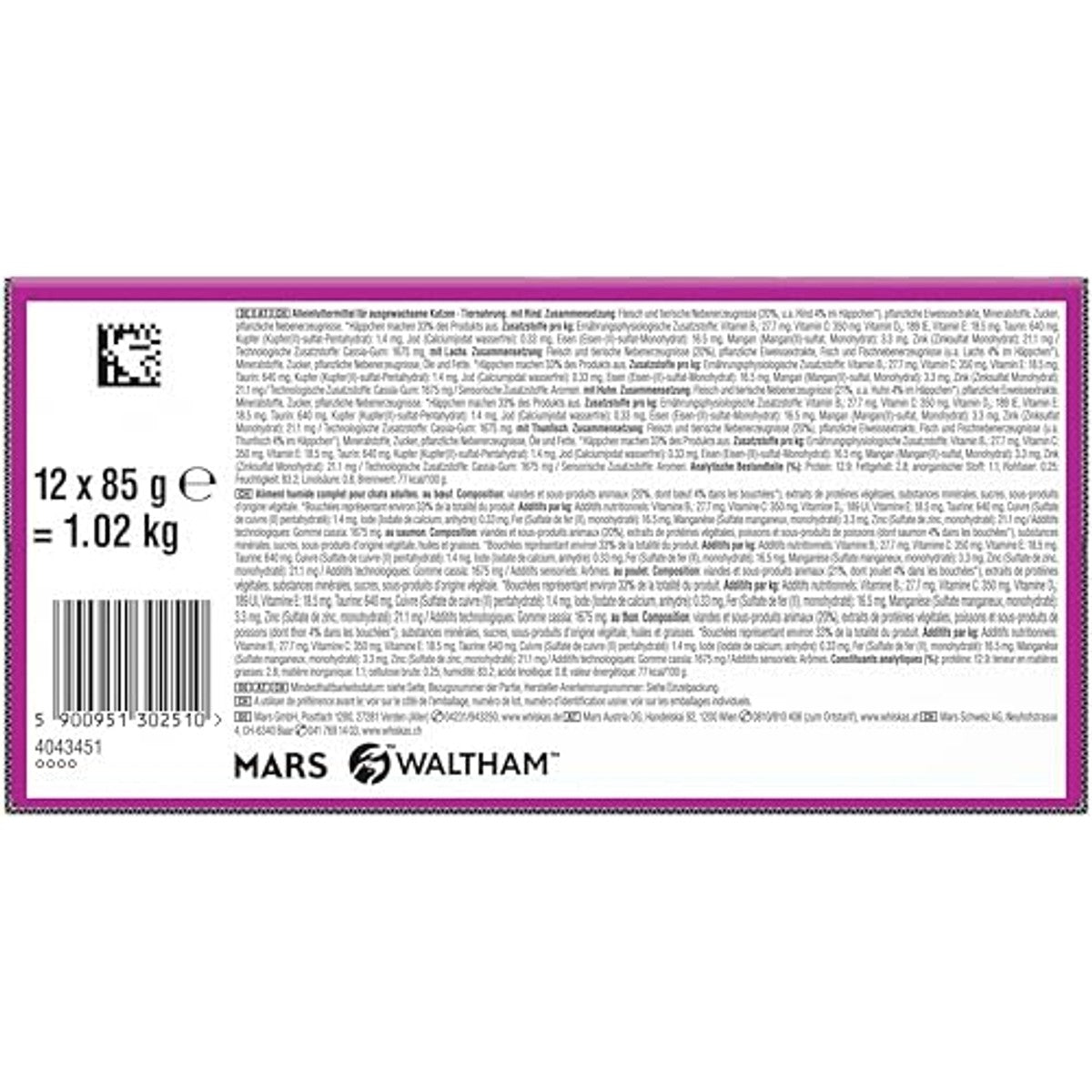 Whiskas Pure Delight natvoer kattenvoer ragout 4 x 12 x 85 g - 3-pack