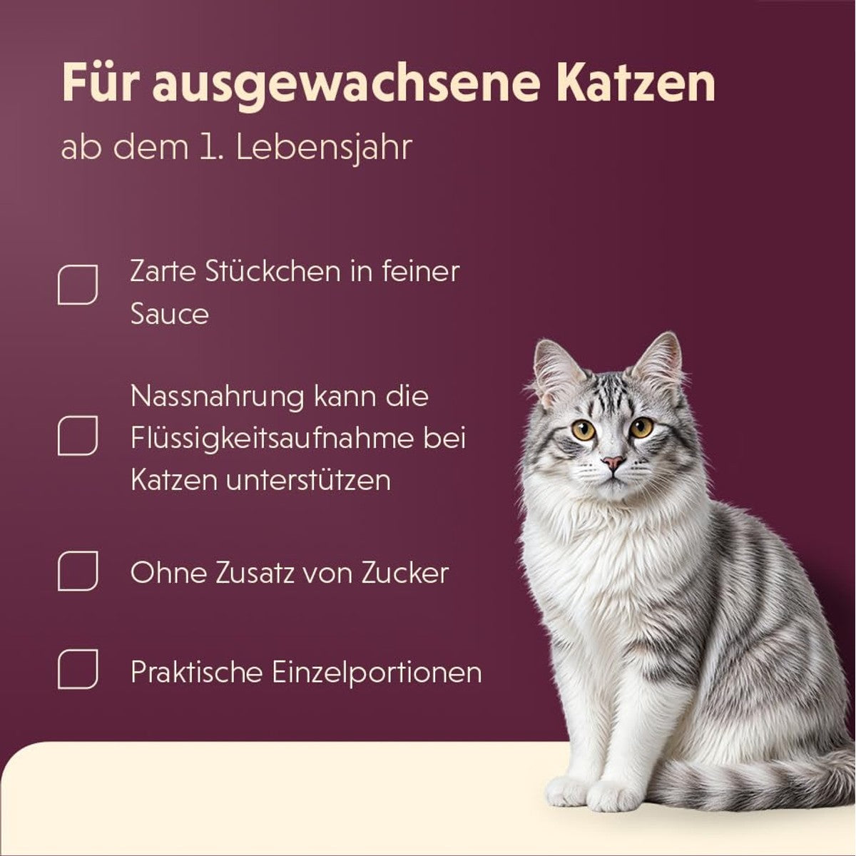 animonda vom Feinsten Kattenvoer voor volwassenen nat kip + kalkoen in saus (32 x 85 g) | Natvoer voor volwassen katten, kattenvoer nat in saus zonder suiker, portieschaal van 85 g – animonda Vom Feinsten