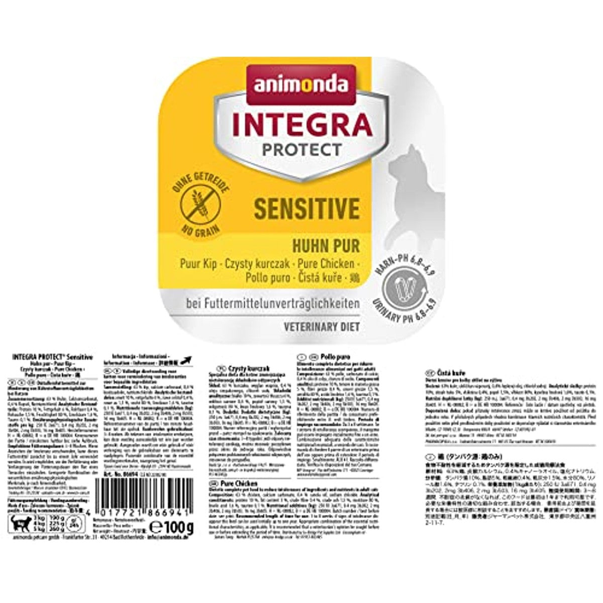 animonda Integra Protect Sensitive kattenvoer, dieet, kattenvoer en animonda Integra Protect kattenvoer, natvoer bij voedselallergie, met kalkoen + aardappel, 16 x 100 g – animonda Integra Protect Sensitive Katze