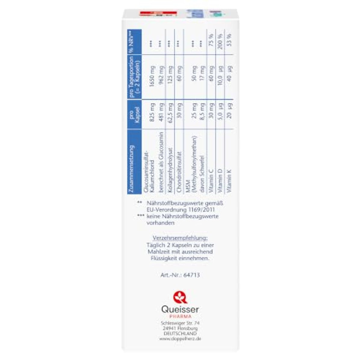 Doppelherz Glucosamine 1650 + Collageen + MSM 100 Capsules - 3-pack