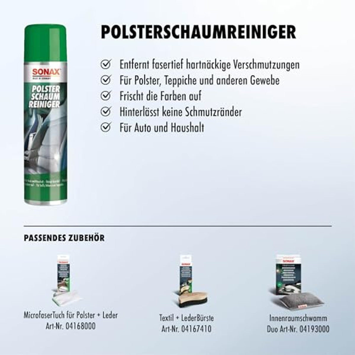 SONAX Bekledingsreiniger zonder drijfgassen 6 x 400 ml - Voordeelverpakking