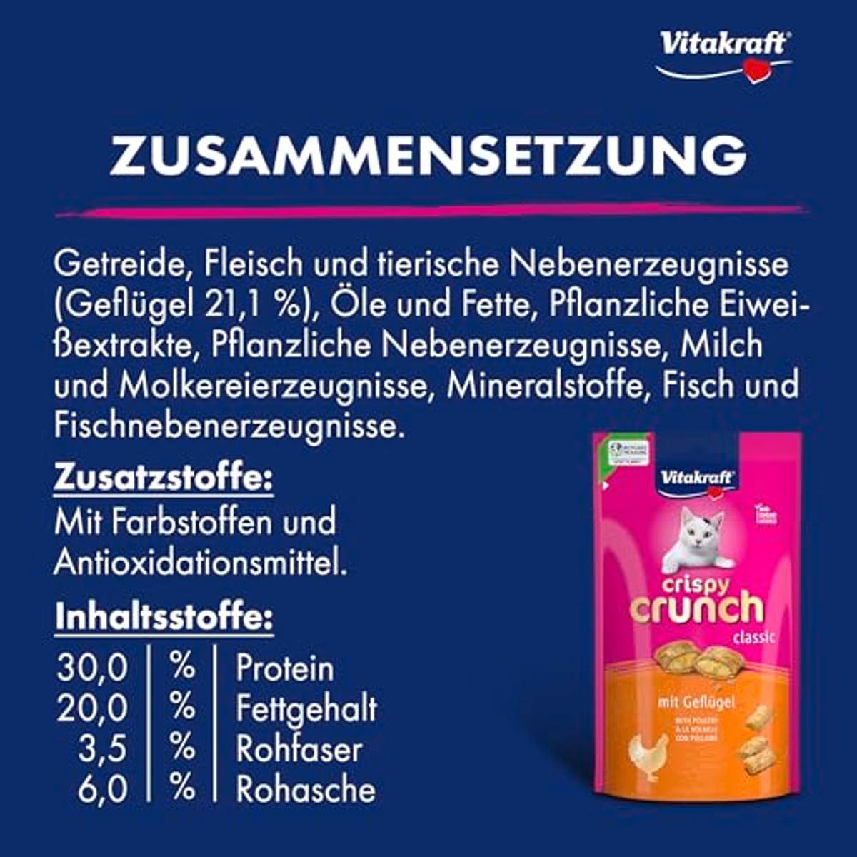 vitakraft katzensnacks, knapperige getreidekissen met romige Vulling, tegen haarballen, Crispy crunch – Vitakraft