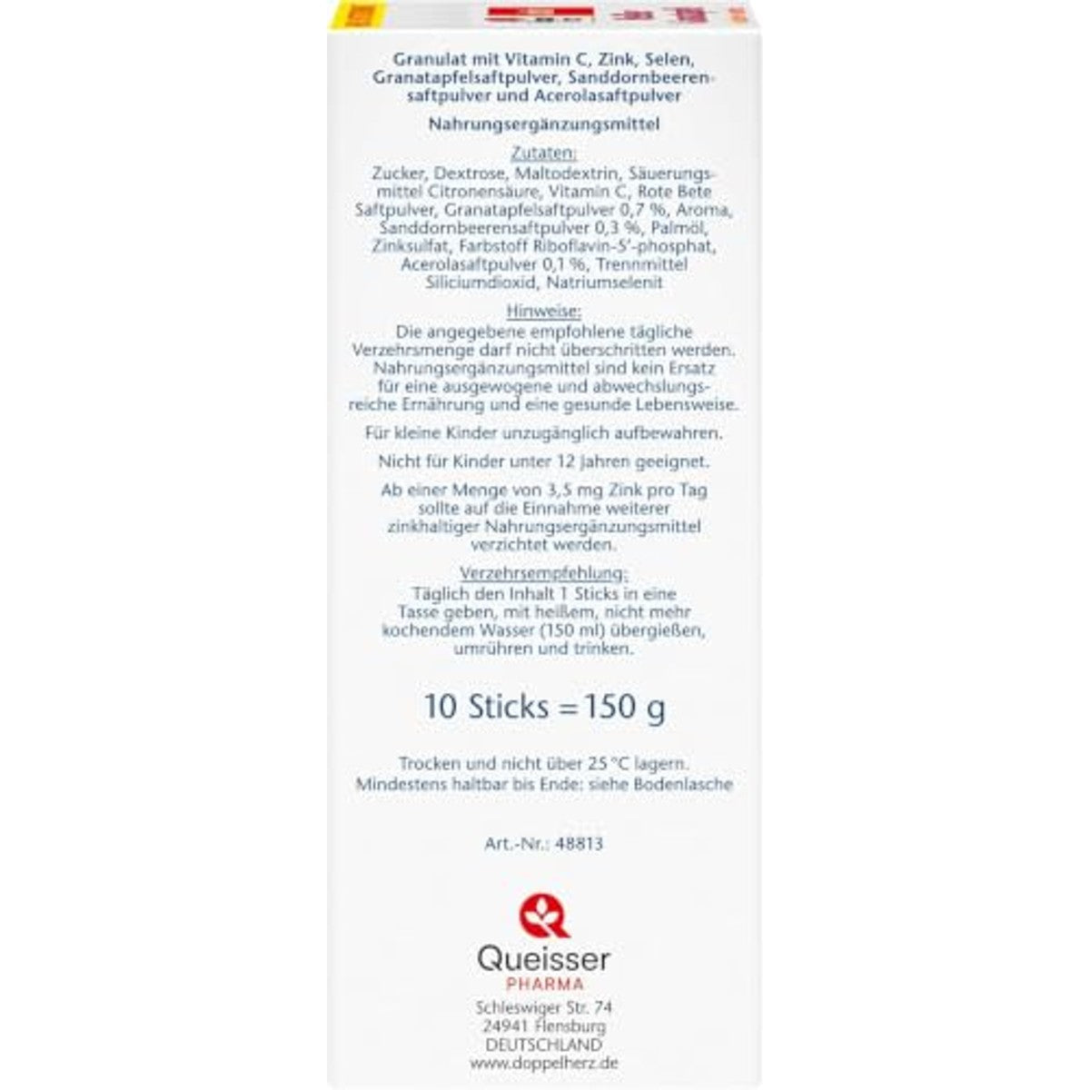 Doppelherz Hete Granaatappel + Duindoorn + Acerola 10 sticks - 3-pack