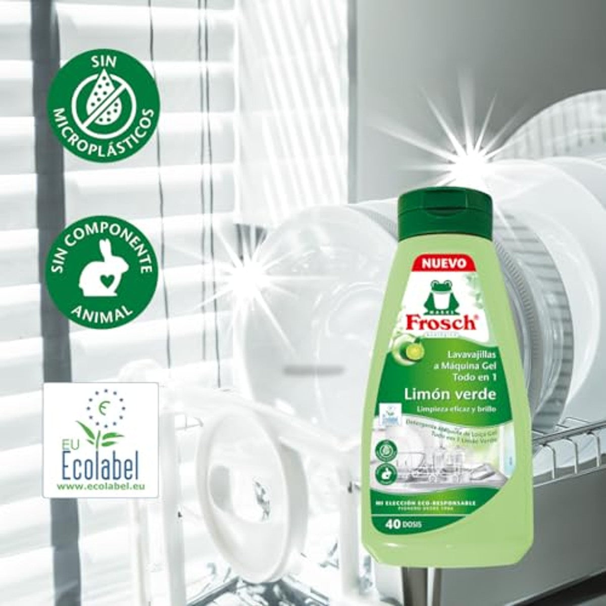FROSCH All-in-1 Afwasgel Groene Citroen 6 x 650 ml - Voordeelverpakking