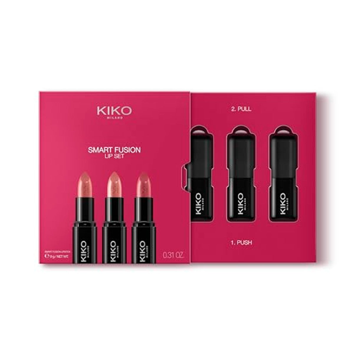 Kiko Milano Smart Fusion Lip Set 03 Lippenset met 3 Lippenstiften - 3-pack