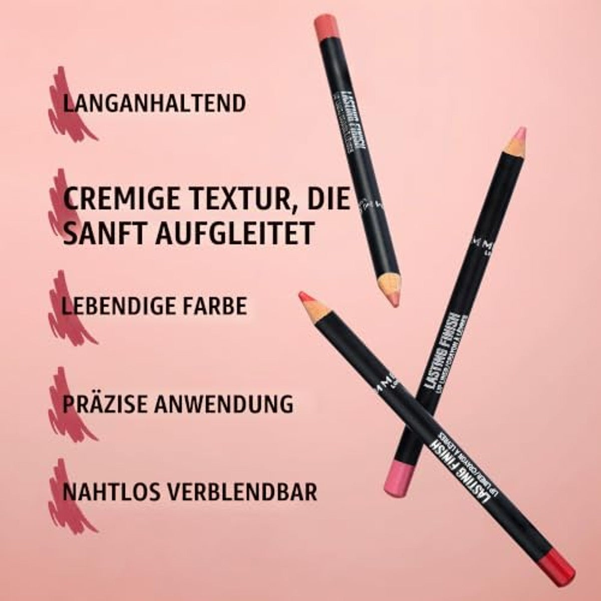 Rimmel London 8HR Soft Lip Liner 215 Ms.Mauve 113,4 g - 3 stuks