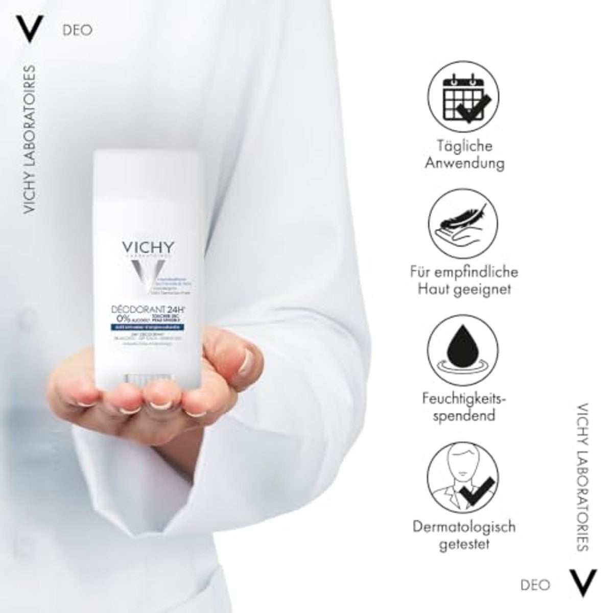 Vichy Deodorant Dermo-Tolerance Huidkalmerende Deostick, 40 ml - 3-pack