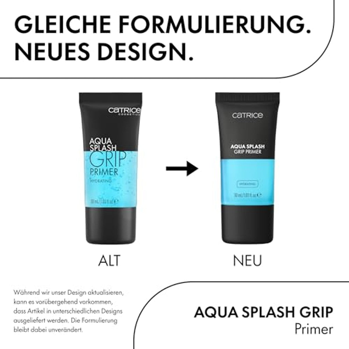 CATRICE Aqua Splash Grip Primer, vocht en sterk grip-effect, met glycerine en hyaluronzuur, extra lange make-upgrip, veganistisch en olievrij, 30 ml | Mit Glycerin & Hyaluronsäure, Extra-langer Make-up-Halt, Vegan, erfrischend, strahlend – Catrice Cosmetics
