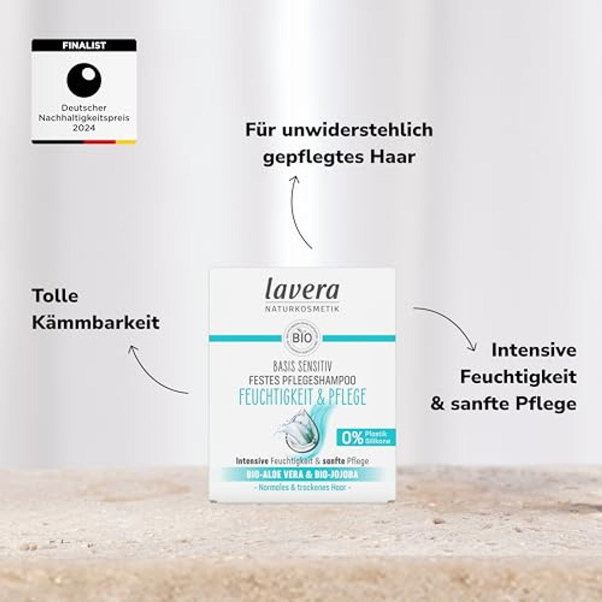 lavera Vaste verzorgingsshampoo Gevoelig Vocht & Verzorging 50 g – lavera
