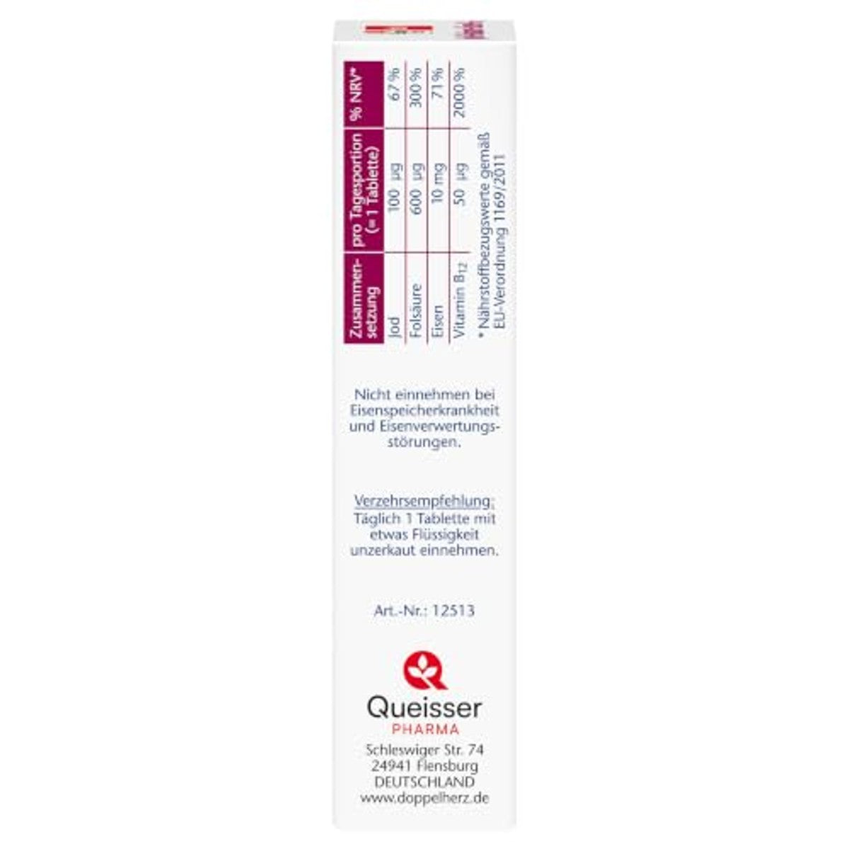 Doppelherz Jodium + Foliumzuur + IJzer + B12 45 mini-tabletten - 6-pack