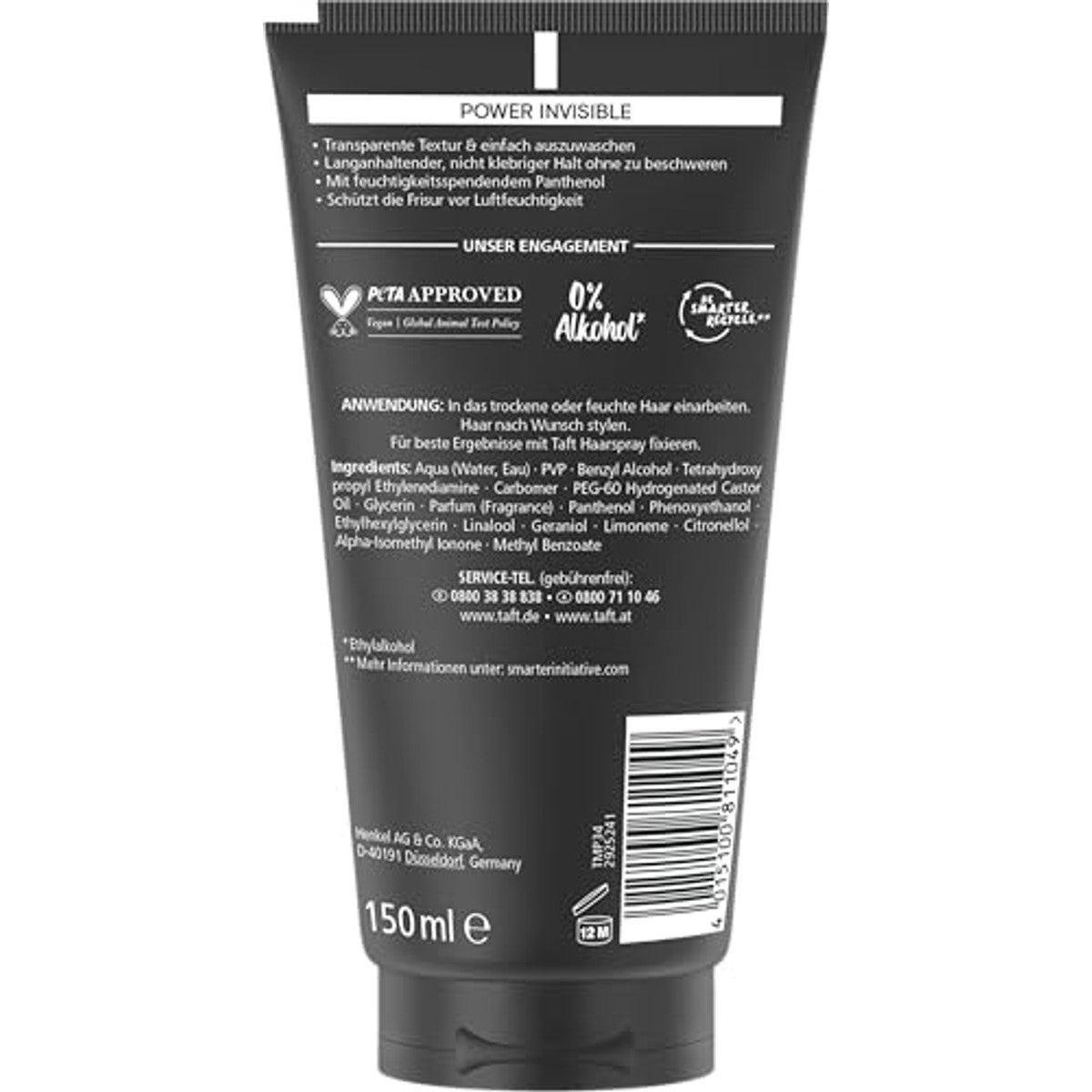TAFT Gel Power Invisible Styling Gel 150 ml – TAFT