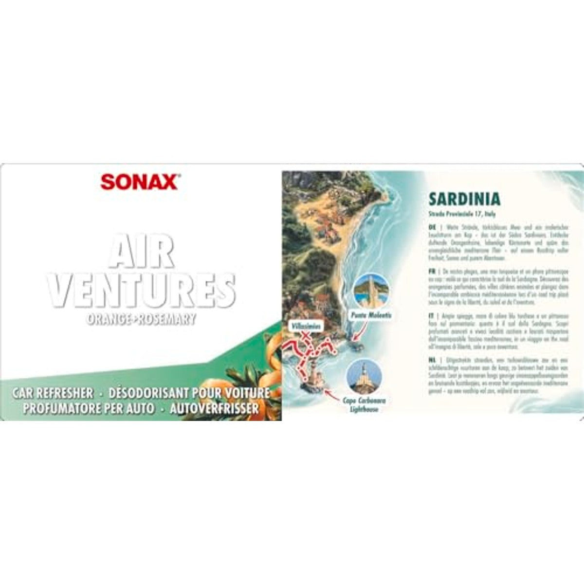 SONAX AirVentures Autoverfrisser Oranje + Rozemarijn 3 x 300 ml - Voordeelverpakking