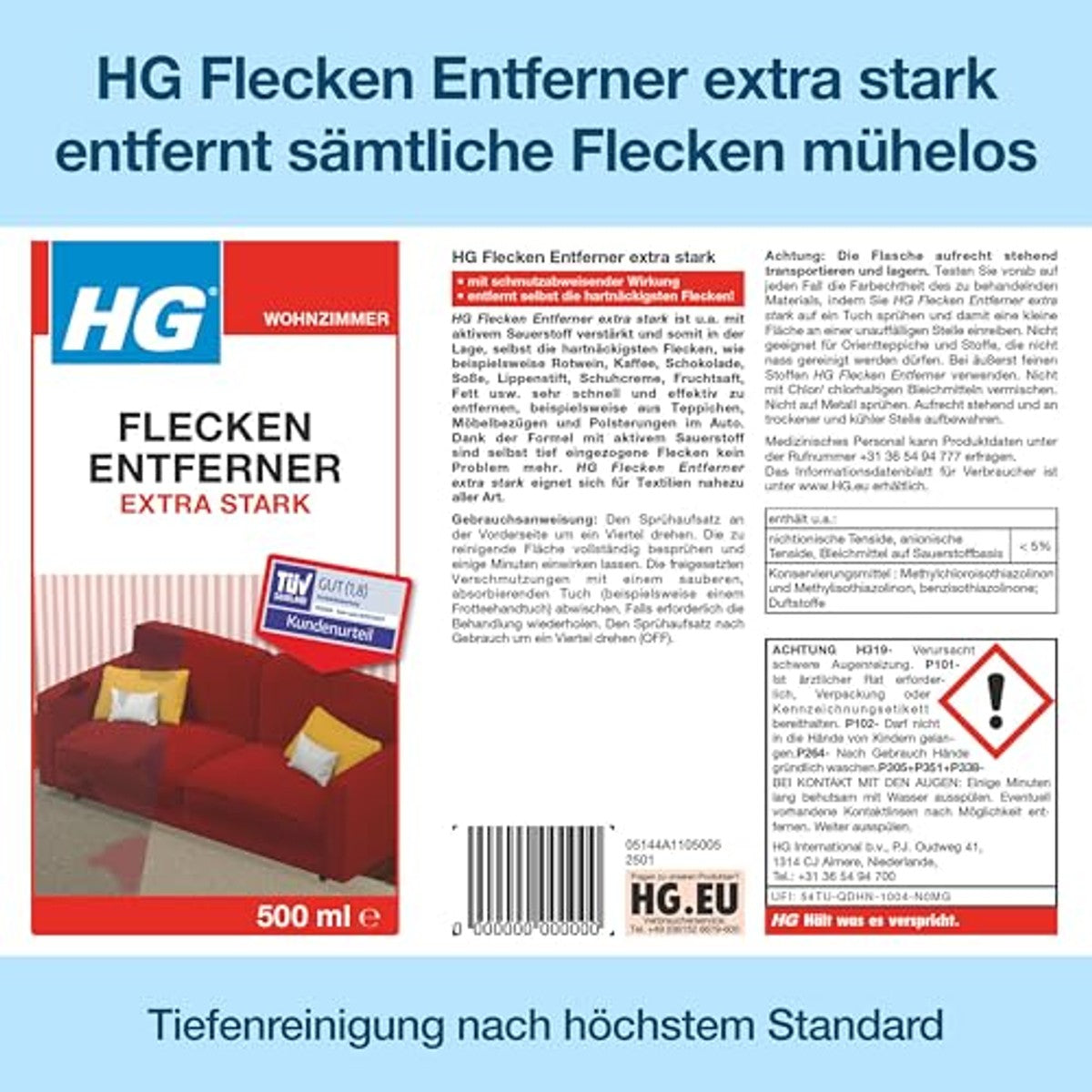 HG Vlekspray extra sterk 6 x 500 ml - Voordeelverpakking