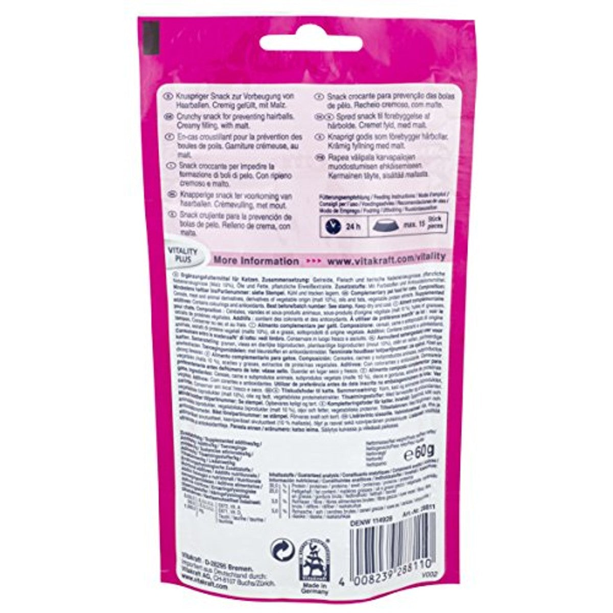 Vitakraft Crispy Crunch Kattensnack met mout - 8 x 60 g – Vitakraft