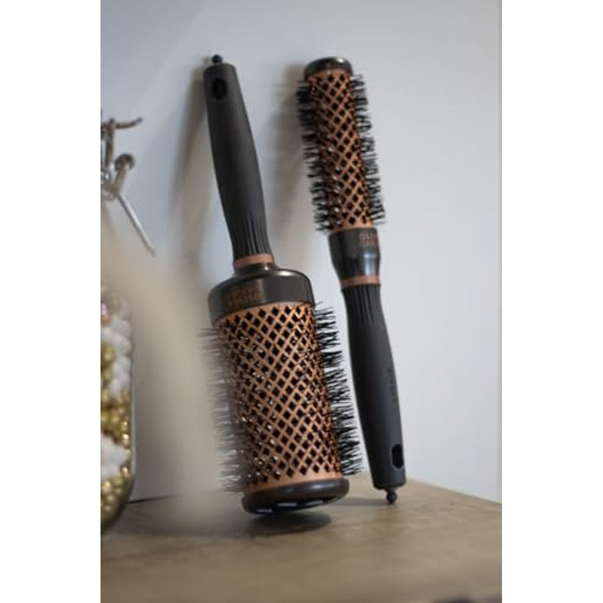 Olivia Garden Expert Blowout Heat Haarborstel, nylon, 25 mm, brons, krachtige föhn-haarborstel voor professionele verzorging en controle van dik, pluizig haar