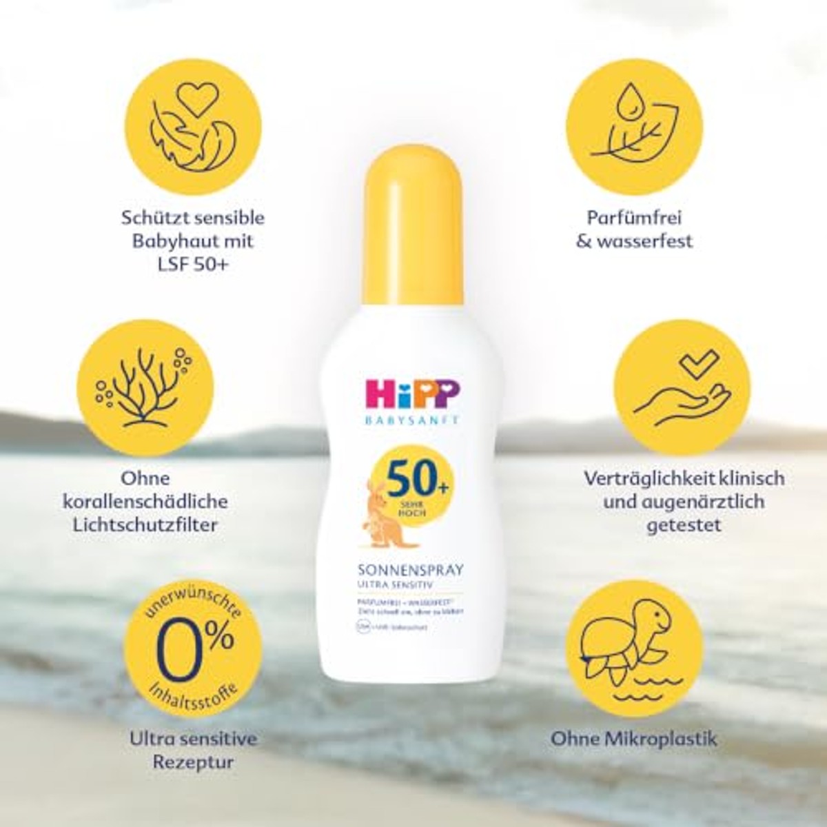 HiPP Babysanft Zonnespray LSF50+ Ultra Sensitiv 3 x 150 ml - Voordeelverpakking